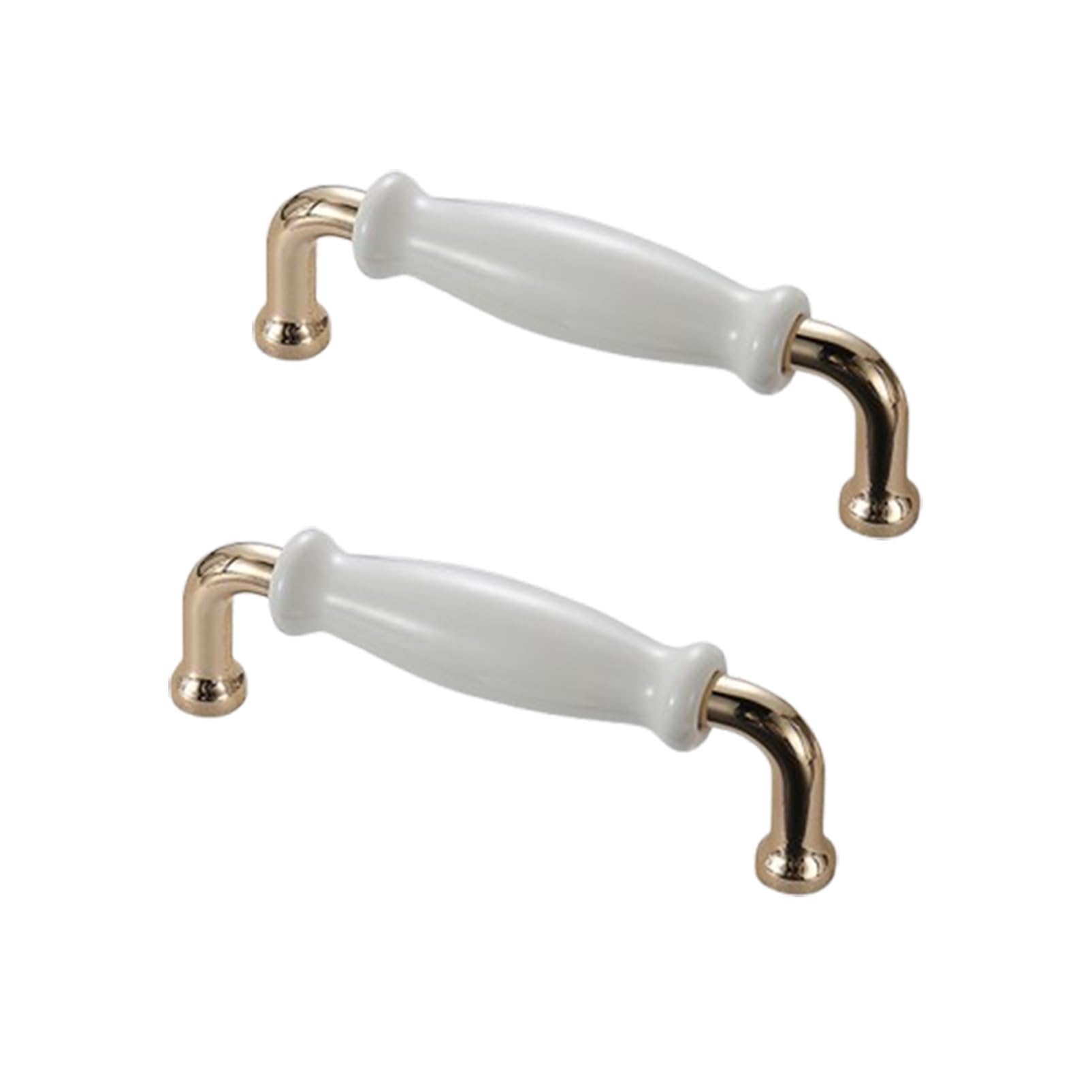 Steytemd White Cabinet Handle Ceramic, 2 Pack Handle Pull Bow Cupboard Handles-96Mm/3.8In
