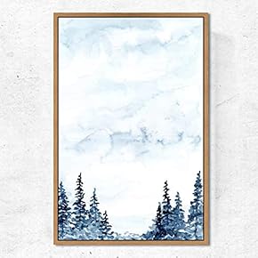 SIGNWIN Framed Canvas Wall Art Pine Tree Canvas...
