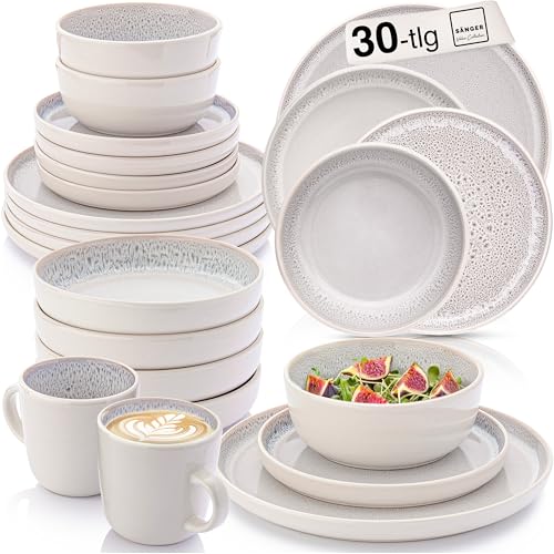 SÄNGER Kreta | Kombiservice 6 Personen, Teller Set Kaffeebecher...