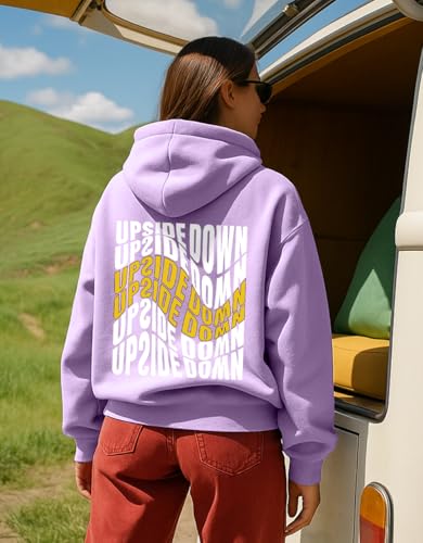 Image of JUNEBERRY Cotton Fleece Regular Fit Hooded Sweatshirt Lastest Back Graphic Printed Winter Hoodies for Women (Available in Colors: Black, SOYA Bean, Orange, Marshmellow, White & Lilac)