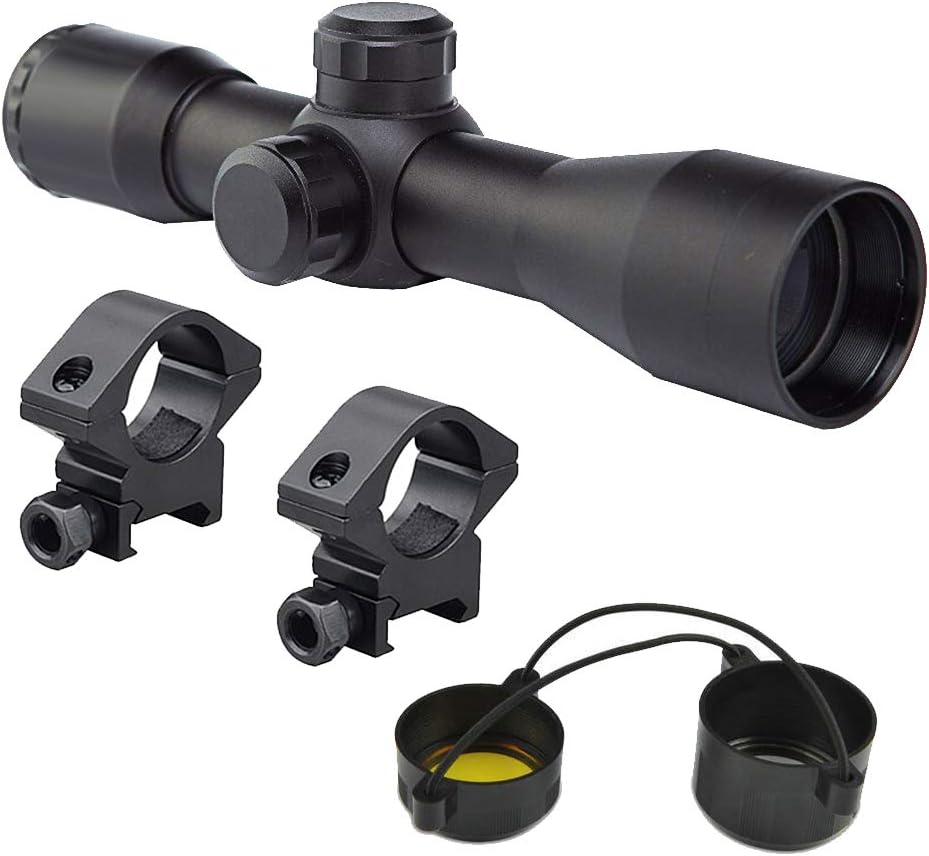Optics Kit for Paintball Markers Includes 4x32 Compact Scope + Ring Mount Fits Tippmann X7 Phenom Spyder MR2 MR3 MR4 US Army Alpha Project Salvo BT TM15 Elite Omega Markers