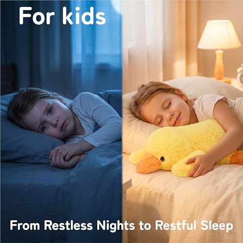 Image of Niuniu Daddy 5 lbs 25 inch Duck Weighted Stuffed Animals for Kids & Adults, Soft Sensory Comfort Plush Toy for Sleeping, Cute Lying Lap Pad Pillow for Huggable Gift