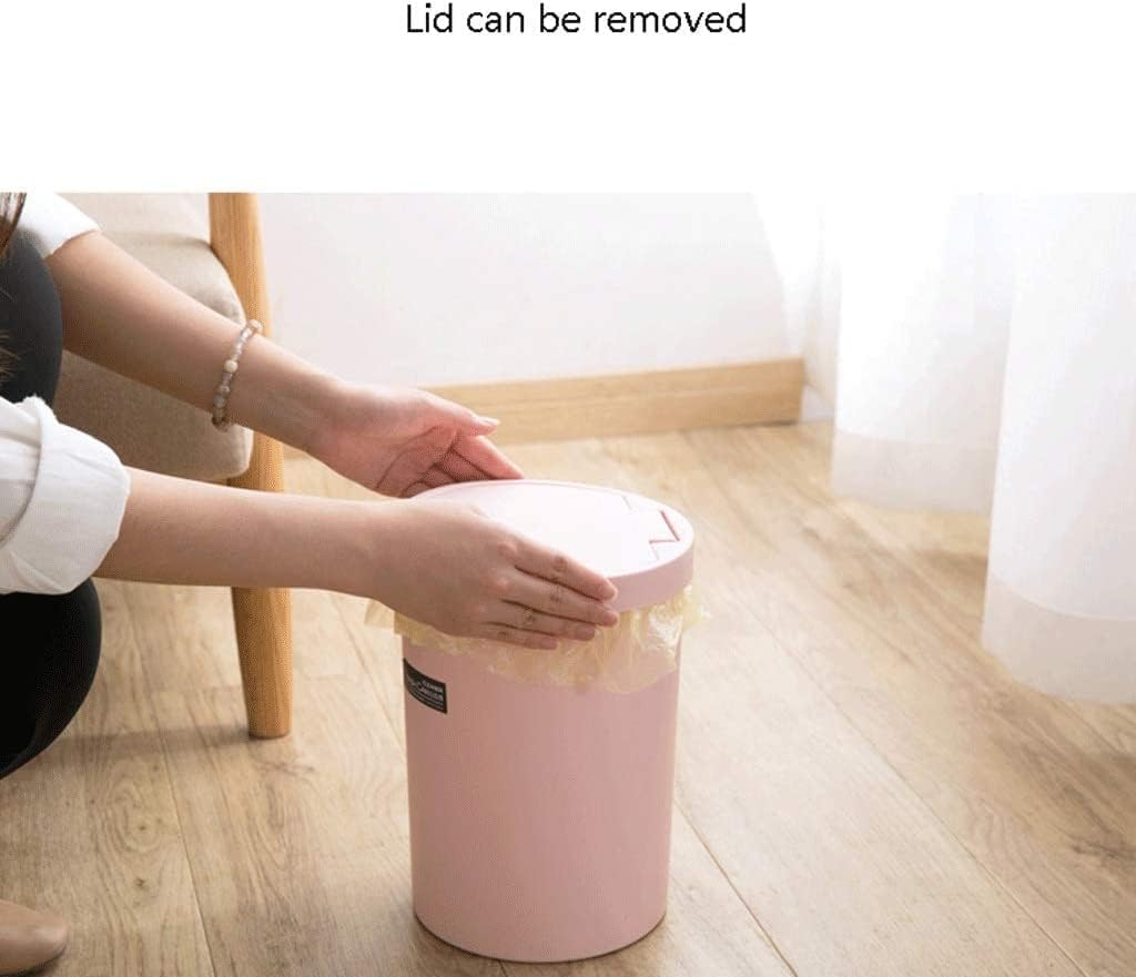 Garbage Cans Waste Bi with Spring Lid, Rubbish Bin with Touch Top Lid for Home Or Office Garbage, 2.1 Gallon(White) Basket