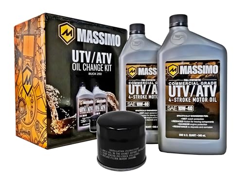 Massimo Buck 250 and 250 X UTV 10W-40 Oil Change Kit – Full Synth...