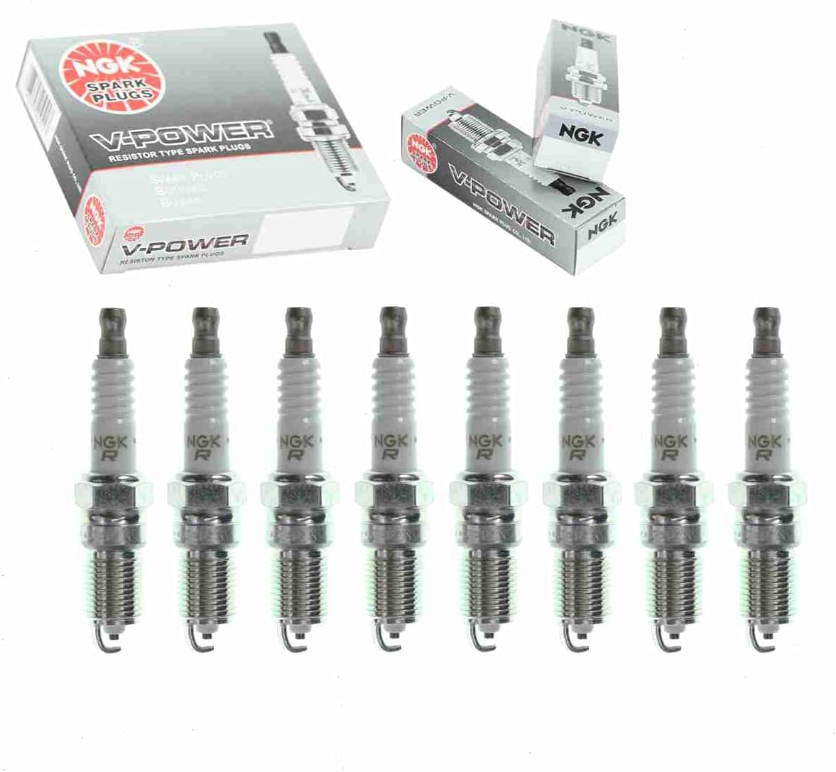 8 pc NGK V-Power Spark Plugs compatible with Chevrolet C3500 5.7L 7.4L V8 1996-2000