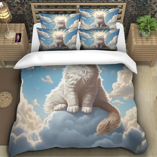 Parure de lit chat célembre microfibre résistante lavable pour lit simple ado - 5