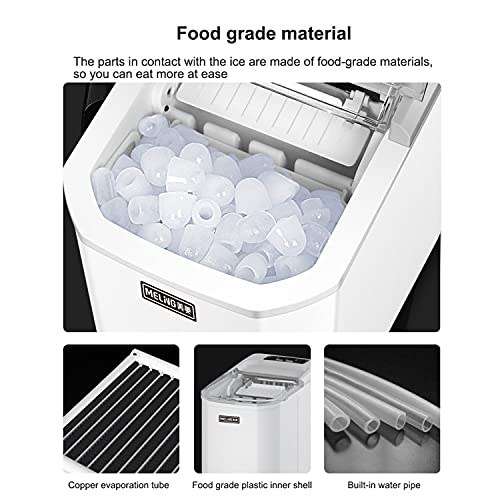 Máquina fabricadora de hielo con pantalla LED, auto-limpiable, portátil, para mostrador, capacidad de 2 L, produce 9 cubos en 8 minutos, para hogar, bar, cocina y oficina miniatura 3