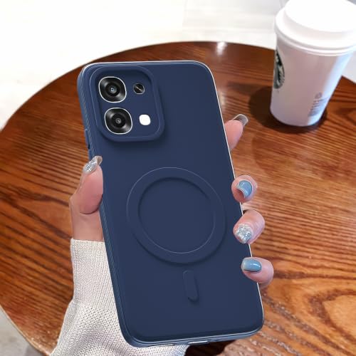 Image of Pikkme Back Cover for Oppo F31 5G / Oppo F33 5G Soft Matte Silicone Mag-Safe Design (Mag-Safe Not Support) Camera Protection | Slim Fit Bumper Cover (Blue)