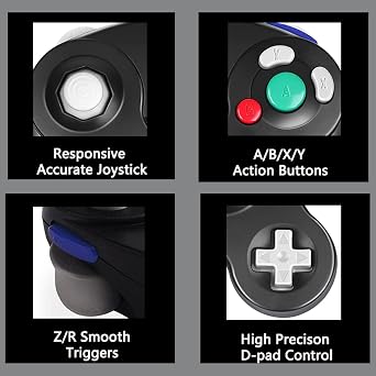 Reiso Classic NGC Wired USB Controller for Windows PC MAC (Black)