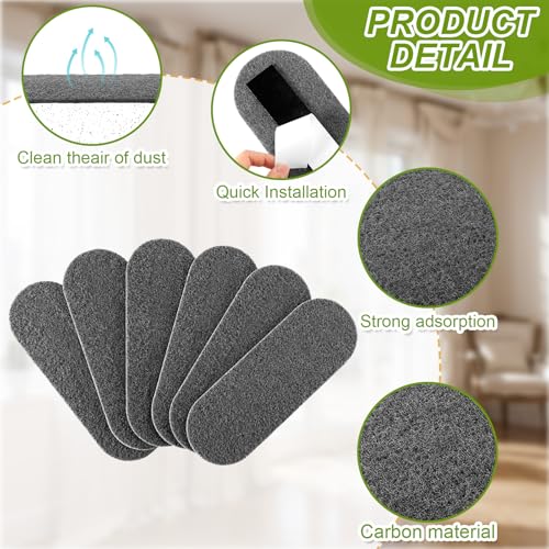 Image of Tuanse 25 Pack Ceiling Fan Filters for Blades, Activated Coconut Activated Zeolite Ceiling Fan Air Filter, Stick Air Filter Purifiers for Common Household Contaminants (Light Gray)