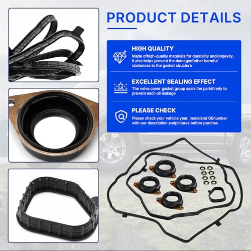 Image of 12030-5A2-A01 120305A2A01 Valve Cover Gasket Set for 2013-2017 Honda Accord K24 EX EXL 2.4L