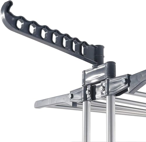 Miniatura 5 de SHG - Organizador de lavandería de aluminio de 3 niveles, estante de secado plegable, soporte para secadora de ropa