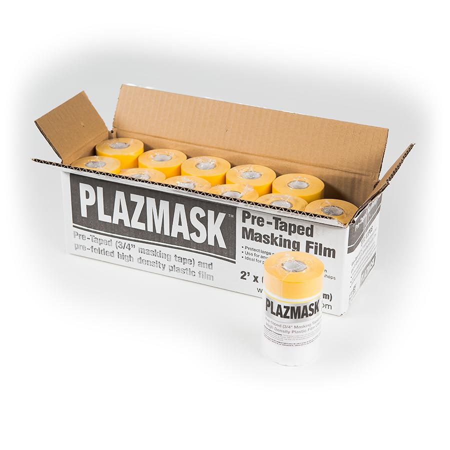 Pre-Taped Masking Film (12 Rolls, 2 ft x 65 ft)