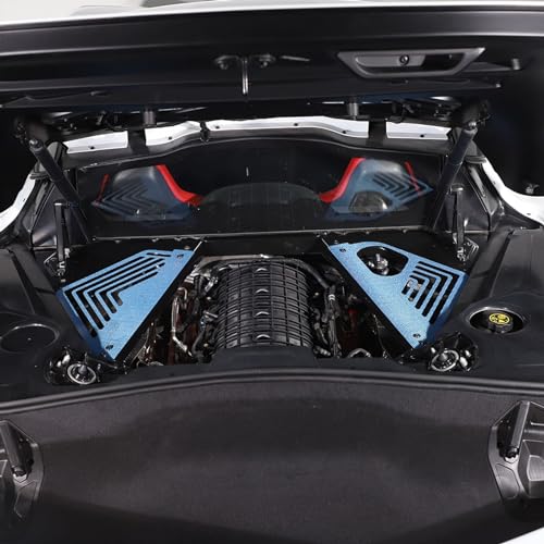 Image of TOYCIDFG Engine Bay Panel Cover Compatible with C8 Corvette 2020-2025 Aluminium Interior Body Part Accessories Left Right Splash Shield Oxidation Case Guard (Carbon Fiber - Blue)