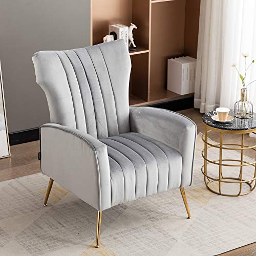 Sillón Plegable Terciopelo Gris miniatura 3