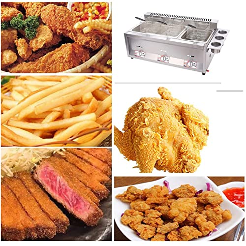 CGLYYDS Fritteuse mit Doppelzylinder-Gas, 18 l große Arbeitsplatten-LPG/Gas-Fritteuse, einstellbare Feuerkraft, mit Frittierkörben für die Restaurantküche, leicht zu reinigen,A – Bild 8