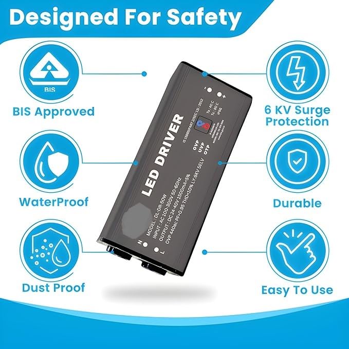 Image of 1 Quantity 50Watts 1500mA, LED Flood Light Driver, Input AC 100-300V, 50-60HZ, Output DC 24-40V, Used For Repair 50W 150W 200W 100W 400W Flood Lights