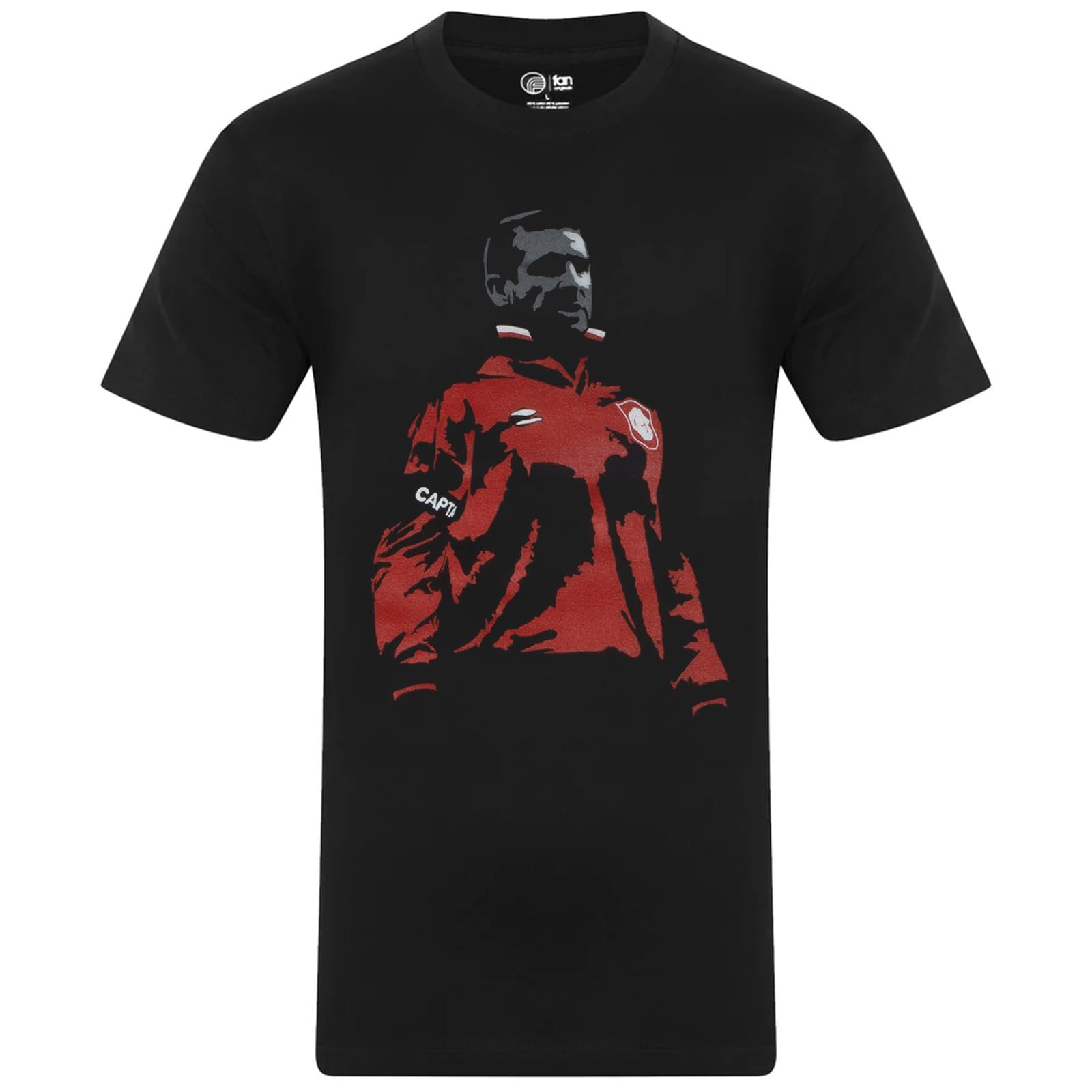 Fan Originals Men's Black Football Legend Eric Cantona In United 1996 Kit T-Shirt 3XL