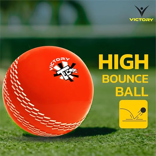 Image of Victory T-20 Synthetic Cricket Ball for Tournament and Street Match - Wind Ball (Orange)
