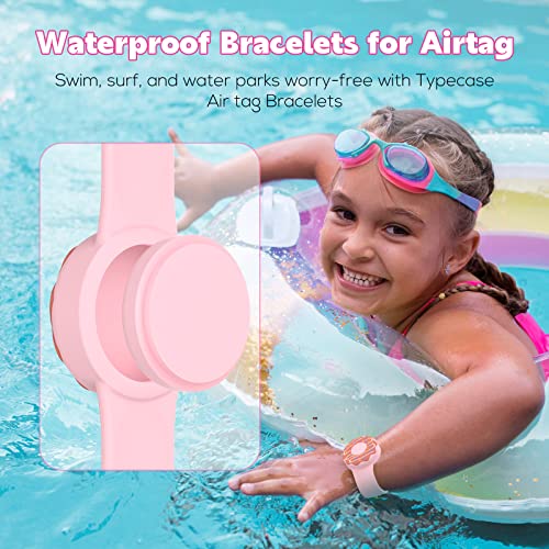 Image of Waterproof Air tag Bracelets for Kids (2 Pack) - Soft Silicone Hidden Air tag Wristband - Lightweight GPS Tracker Holder Compatible with Apple Airtag Band for Child (Whale & Donut)