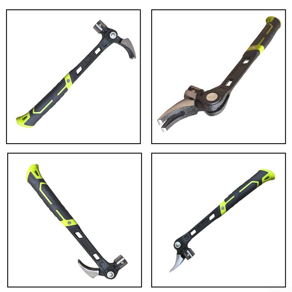 Martillo de garra ajustable de acero de alto carbono, cabeza multifuncional forjada para carpintería, mango ergonómico que reduce la fatiga, durabilidad tratada térmicamente