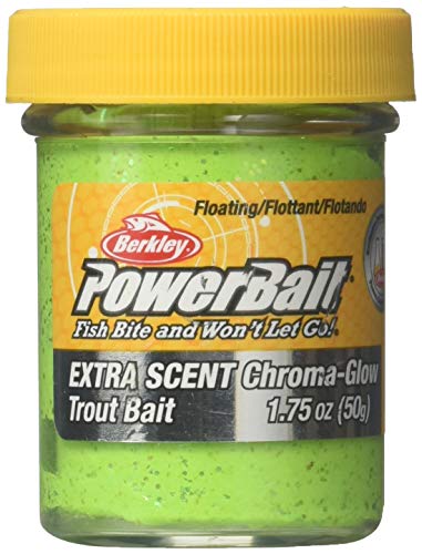 Berkley BGXTBCH PowerBait Glitter Chrome-Glow Dough, Chartreuse Glitter, 1.75-Ounce