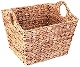 Vintiquewise Water Hyacinth Square Wicker Shelf Basket (Large)