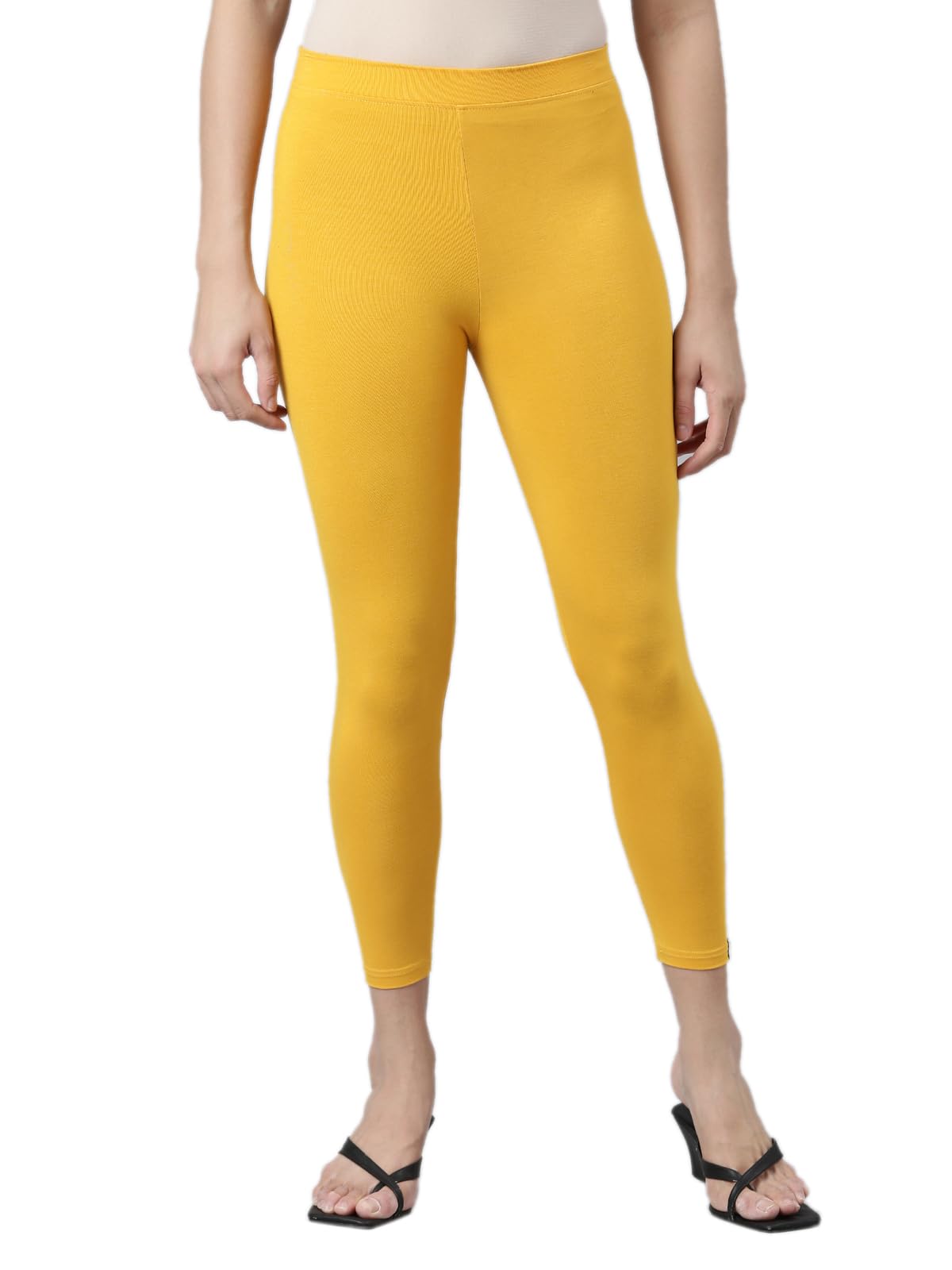 TWIN BIRDS Tailored Cut & Classic Fit Stretchable Viscose Elasthane Fabric Mid-Rise Skinny Fit High Ankle Length/Cropped Length Leggings for Women