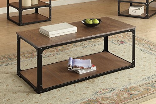 Major-Q 9080450 20" H Industrial Contemporary Style Oak Finish Wooden Major-Q 9080450 20" H Industrial Contemporary Style Oak Finish Wooden