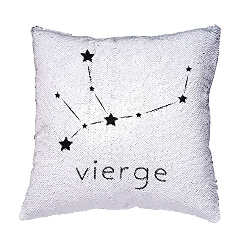 Coussin paillettes rouge Vierge, cadeau anniversaire idéal - 4