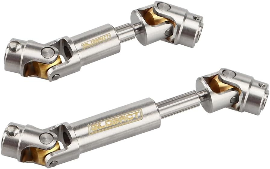 GLOBACT for TRX4M Drive Shaft Stainless Steel 1/18 RC Crawler Upgrades Accessories (Silver 2Pcs)