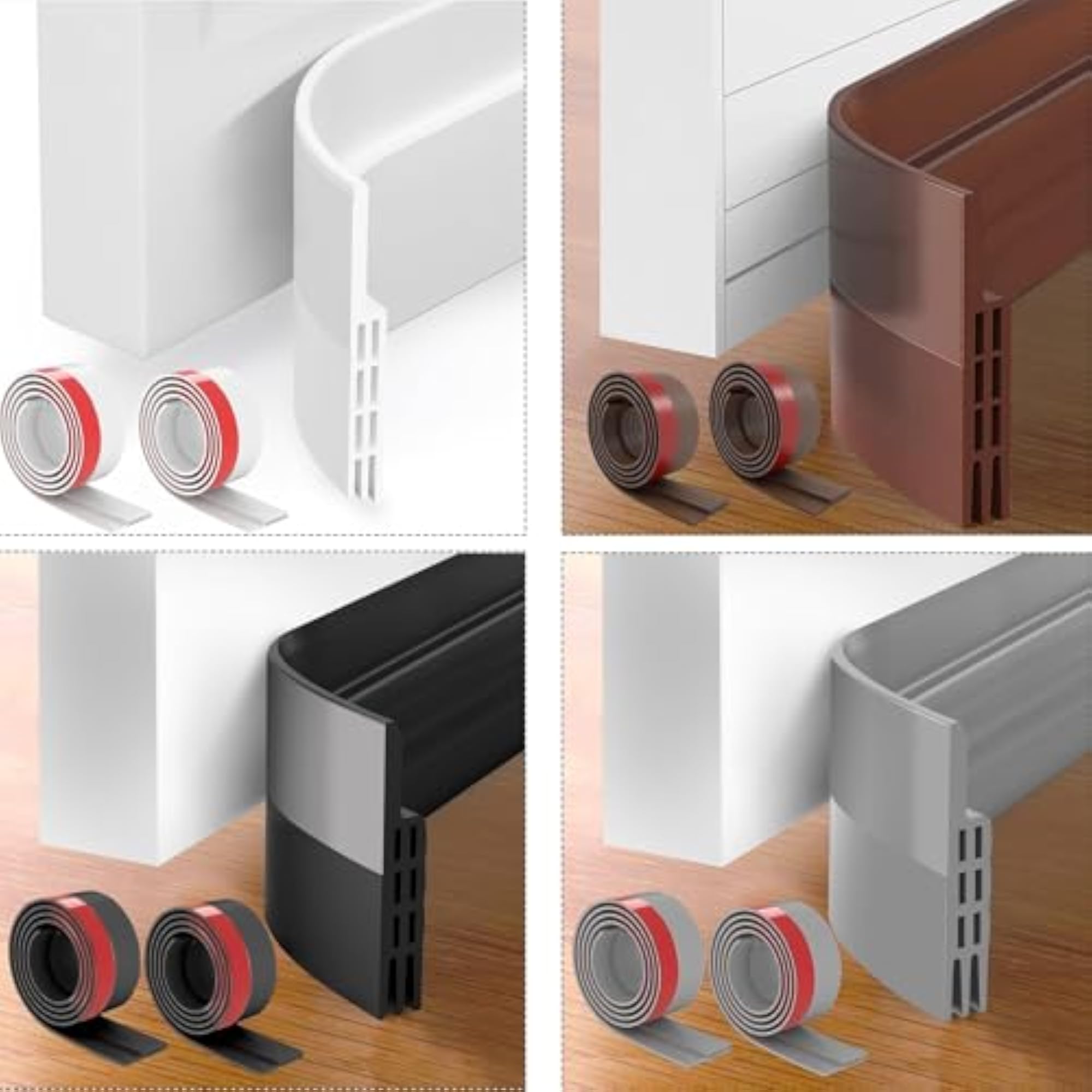 2 Pack Draft Excluder for Doors, Self Adhesive
