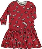 Ökotex Standard 100 Smafolk Langarmkleid rote Biobaumwolle mit Pferden und Glitzer Größe 98/104