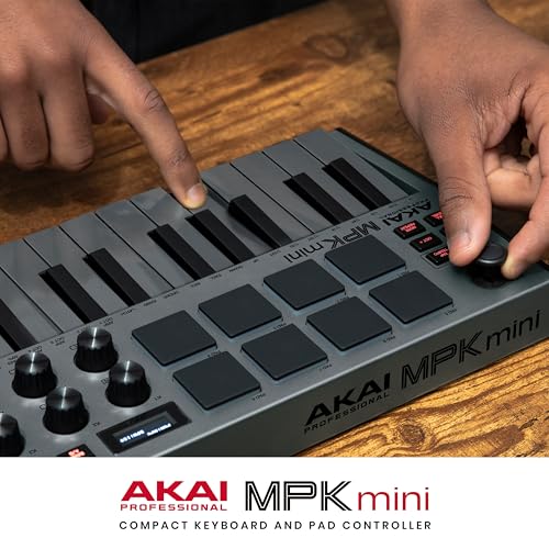 AKAI Professional MPK mini MK3 G 25 Key USB MIDI Keyboard Controller with 8 Backlit Drum Pads, 8 Knobs and Music Production Software included Grey,MPKMINI3 - Image 14 thumbnail