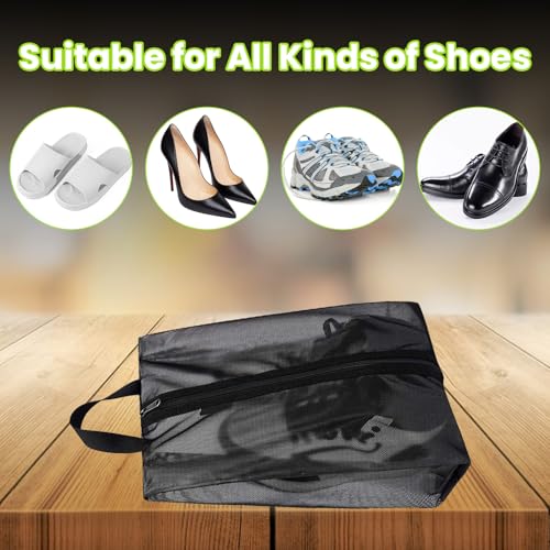 Sac a chaussures en maille avec fermeture eclair pour valise et voyage - 5