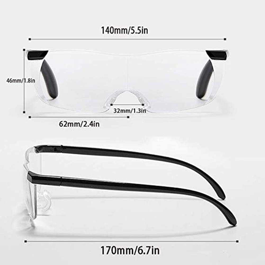 Magnifying Glasses Head-Mounted Magnifier with Lens 2X Magnification Loupe Head Wearing Lightweight Handsfree Headband Reading Magnifier Jewelry Glass Magnifier,Red