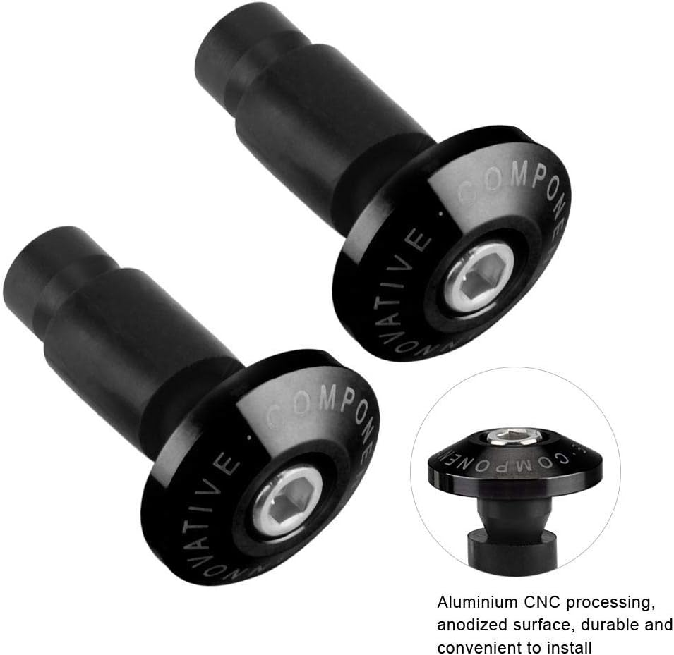 22mm 7/8 Inch Handlebar End Slider Plug for ATV Offroad, Black, Aluminum Alloy, Anodized