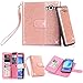 TabPow Galaxy J7 Case, 10 Card Slot - ID Slot, Wallet Folio PU Leather Case Cover With Detachable Magnetic Hard Case For Samsung Galaxy J7 J700 (2015) - Glitter Rose Gold