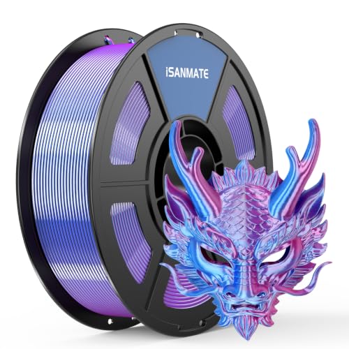 Image of iSANMATE Silk Blue Pink PLA Filament 1.75mm 1kg for FDM 3D Printer | Compatible with Bambu Lab 3D Printers & AMS, Shiny Surface, Easy Printing for Beginner, Upgraded Toughness & Clog-Free