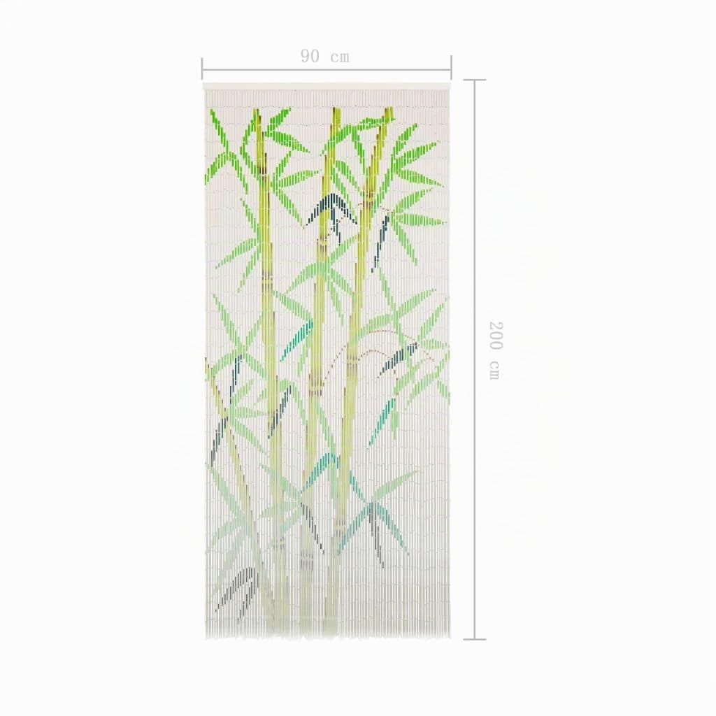 vidaXL Rideau de Porte Contre Insectes Protection Anti-Mouche Anti-Moustique Anti-Insectes Appartement Bar Patio Balcon Maison Bambou 90x200 cm