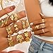 KISS WIFE Gold Rings for Women, Chunky Adjustable Rings Set, Stackable Finger Ring Pack, Open Fashion Anillos Para Mujer Y2K Accessories Dripping-Paint Pearlized Finish Leaf Ring Stack Jewelry Gift (Gold-20 Pcs Plant Elements Leaves)