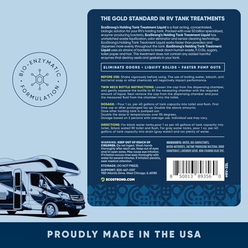Eco Strong RV Toilet Treatment | RV Black Tank Treatment | RV Holding Tank Digestor, Odor Eliminator, and Cleaner | Perfect for Campers, RVs, Boats, 33 Treatments, Lavender - Thumbnail 7