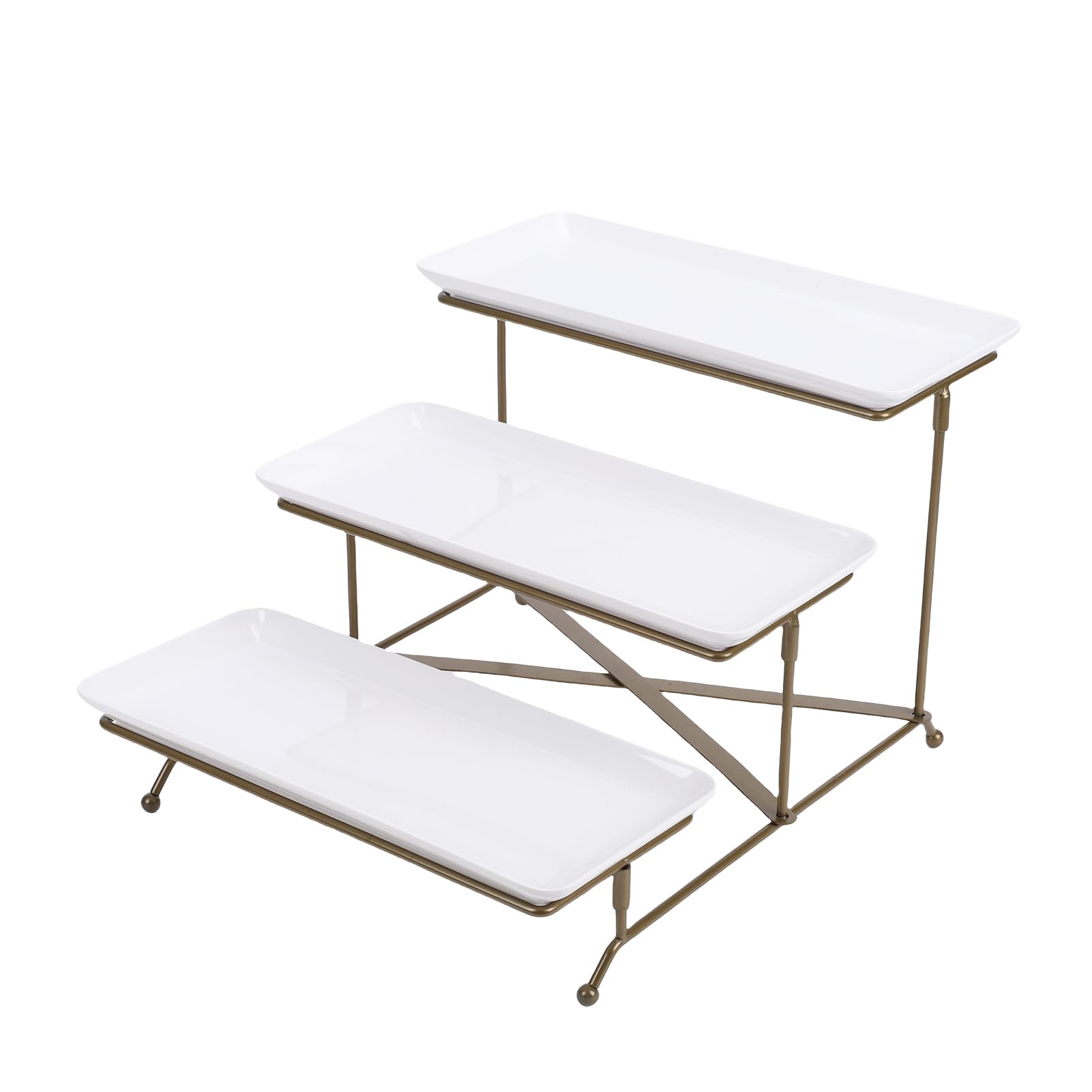 Soporte para bandeja de servir – Expositor de alimentos de 3 niveles para postres, frutas, galletas y cupcakes – ideal para fiestas y eventos