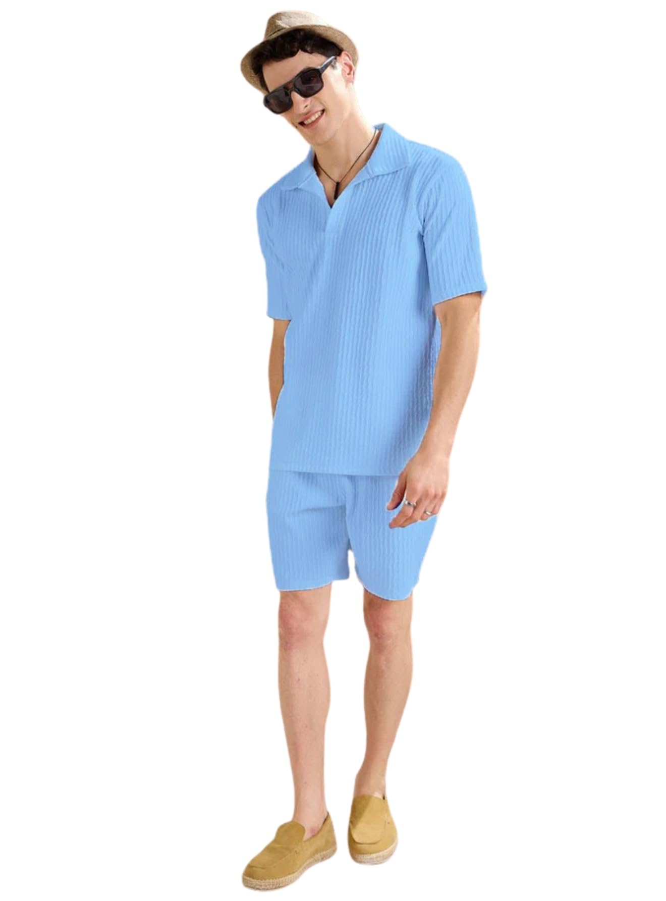 raizax Men's Jacquard T-Shirt and Shorts Set | Top & Shorts Night Suits Set | Night Wear for Men-picture-50