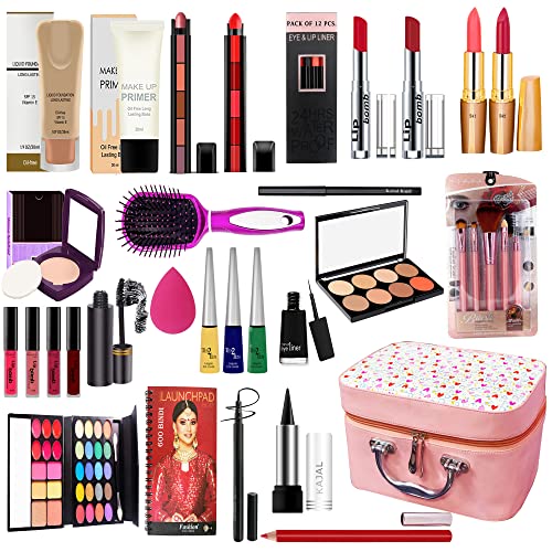 Image of Volo Makeup Kit for Women & Girls Full Kit,Professional Makeup Set, 53 PCS All-in-one Cosmetics Gift Set (Blue)