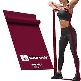 A AZURELIFE Professional 8 Yards Bulk Resistance Bands Rolls or 5,6,7 ft. Long Non-Latex Elastic Exercise Bands, Stretch Bands for PT, Yoga, Pilates, Rehab, at-Home or The Gym Workouts