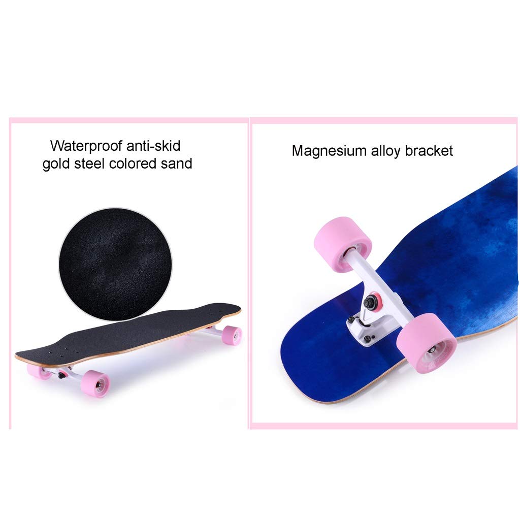 TXTC 47-Zoll-Skateboard Mit ABEC-11 Lagern Komplett Longboard Doppel Kick-Skate-Brett Cruiser 7-Schicht Maple Deck Mit High Rebound PU-Rädern for Extremen Sport Und Outdoor (Color : B)