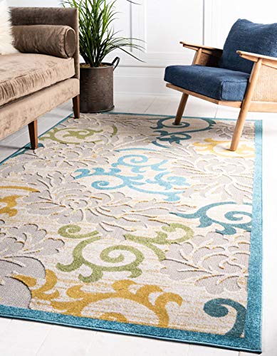 Tapete decorativo Unique Loom Outdoor Botanical 6'x9'