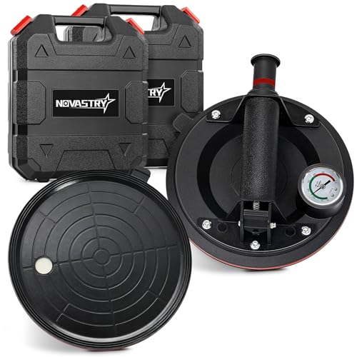 Image of 9 inch Double Vacuum Suction Cups, Manual Glass Lifter Set for Tile, Granite, and Metal, 600 lbs Load Capacity (2 PCS)