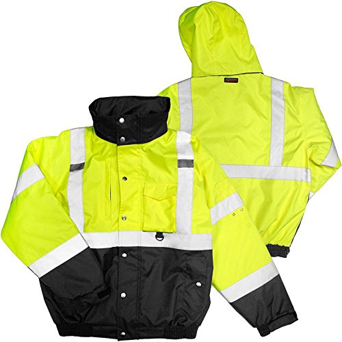 Ml Kishigo Js130 Ripstop Fleeced Lined Bomber Jacket, Size: 3X-Large, Color: Lime #TOP16